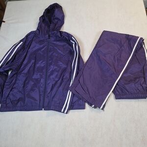 Lavon Purple With White Stripe Nylon Track Suit Size Large